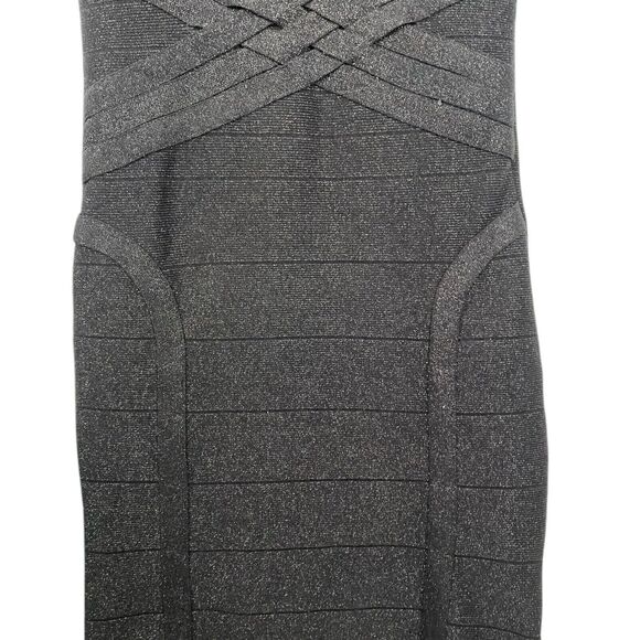 Forever 21 Black Silver Sleeveless Contour Sweater Dress Size Large 127 - Picture 2 of 8